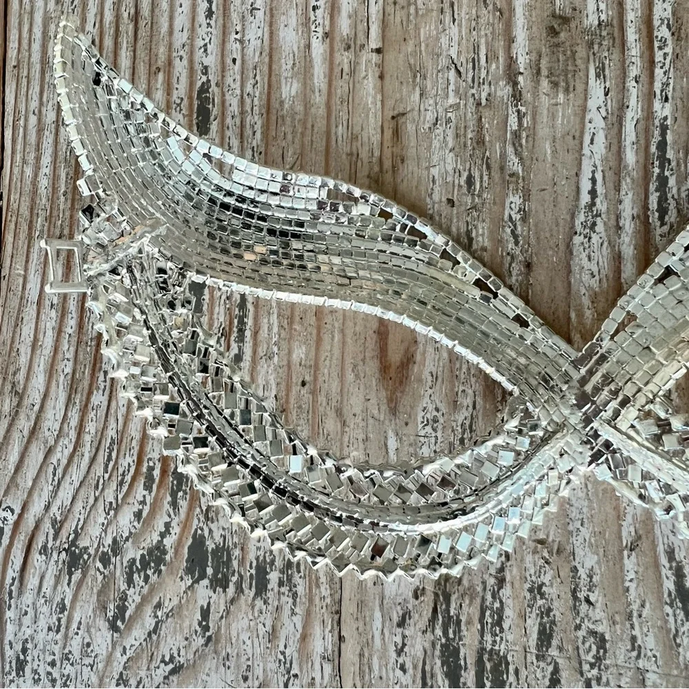 Crystal Rhinestone Masquerade Face Mask - Silver